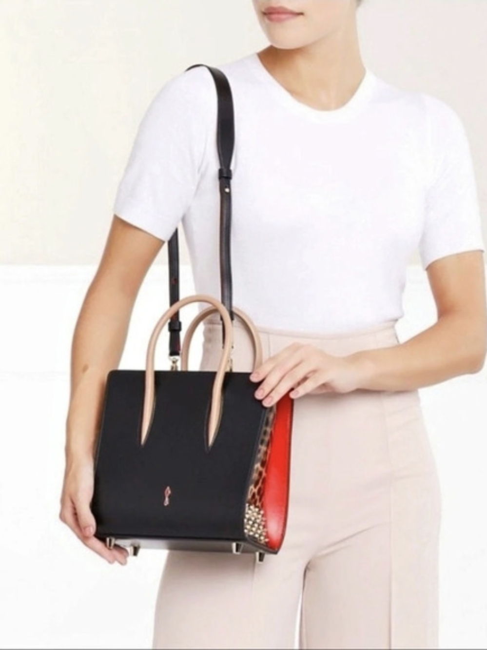 Christian Louboutin Paloma Tote Bag Black & Red
